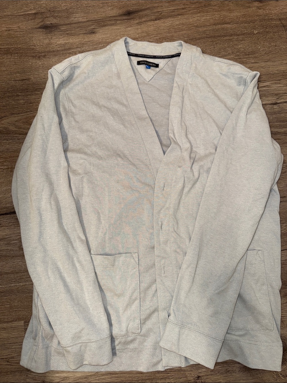 Vince Camuto Light Gray Open Front Cardigan Jacket